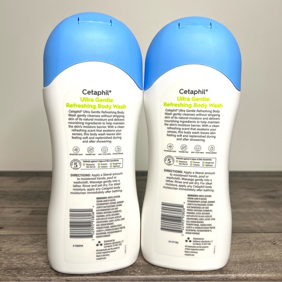 Cetaphil Ultra Gentle Body Wash x 2 Bottles - Picture 3 of 9
